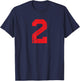 Not No. 2 Sport Red Varsity Number T-Shirt - T-Shirt | Navy