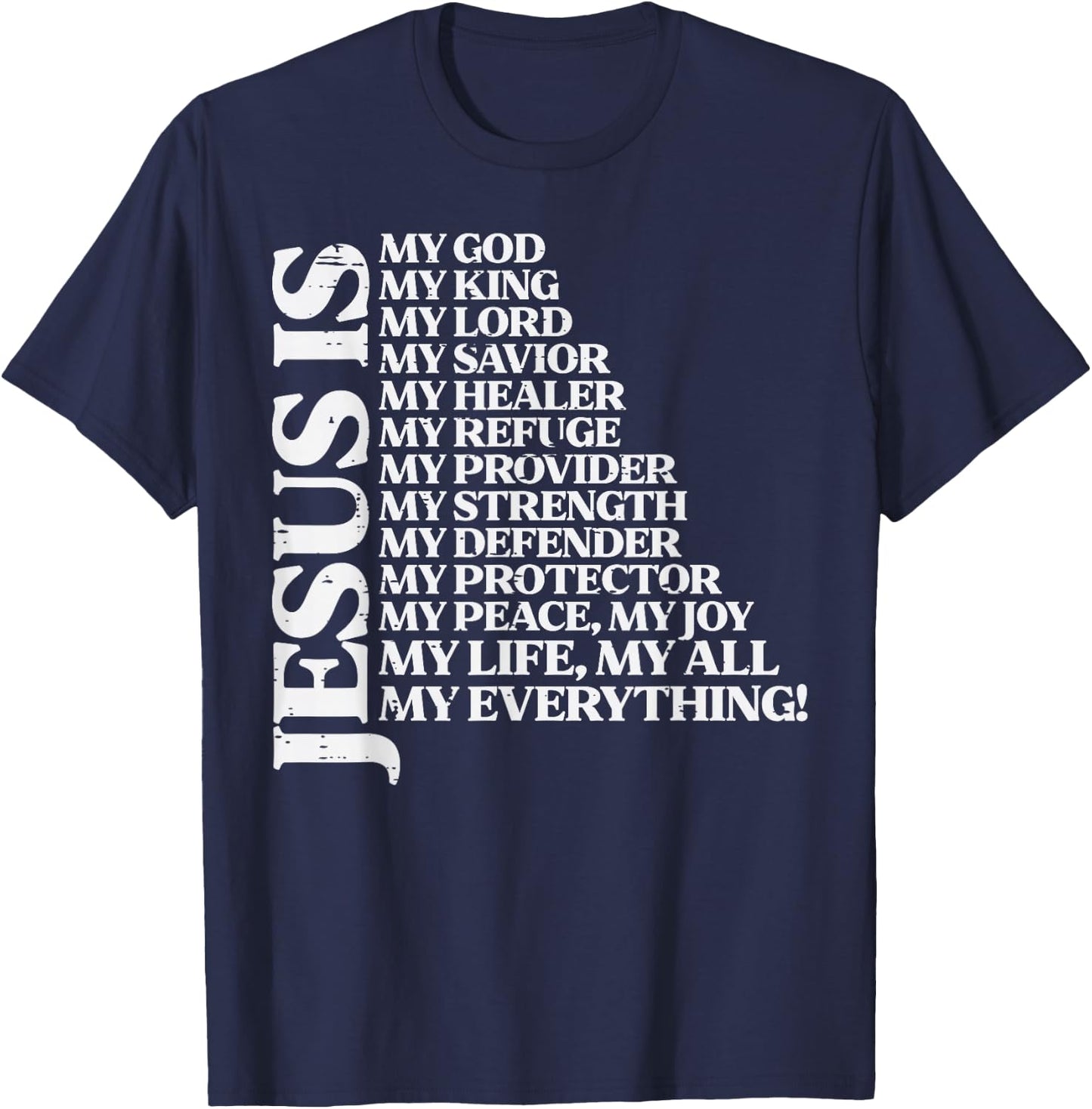 Jesus My God King Lord Religious Christian Men Women Kids T-Shirt - T-Shirt | Navy