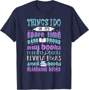 Things I Do in My Spare Time Library T-Shirt - T-Shirt | Navy