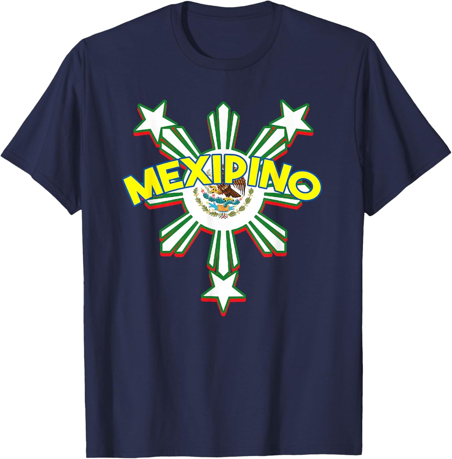 Philippines Mexico Filipino Proud Flag Mexipino Mixed DNA T-Shirt - T-Shirt | Navy