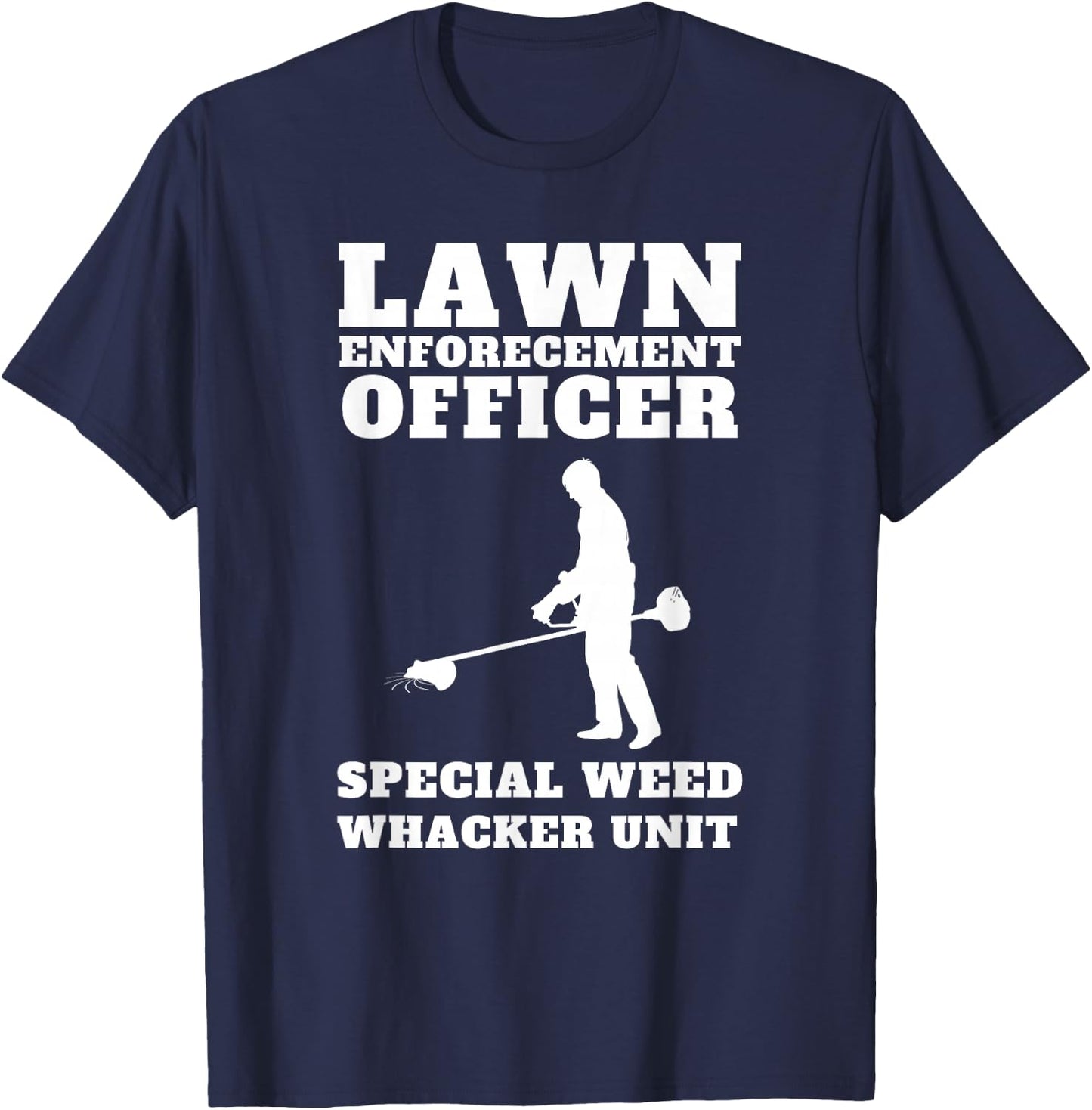 Funny Lawn Care officer weed whacker unit Men's T-Shirt - T-Shirt | Navy