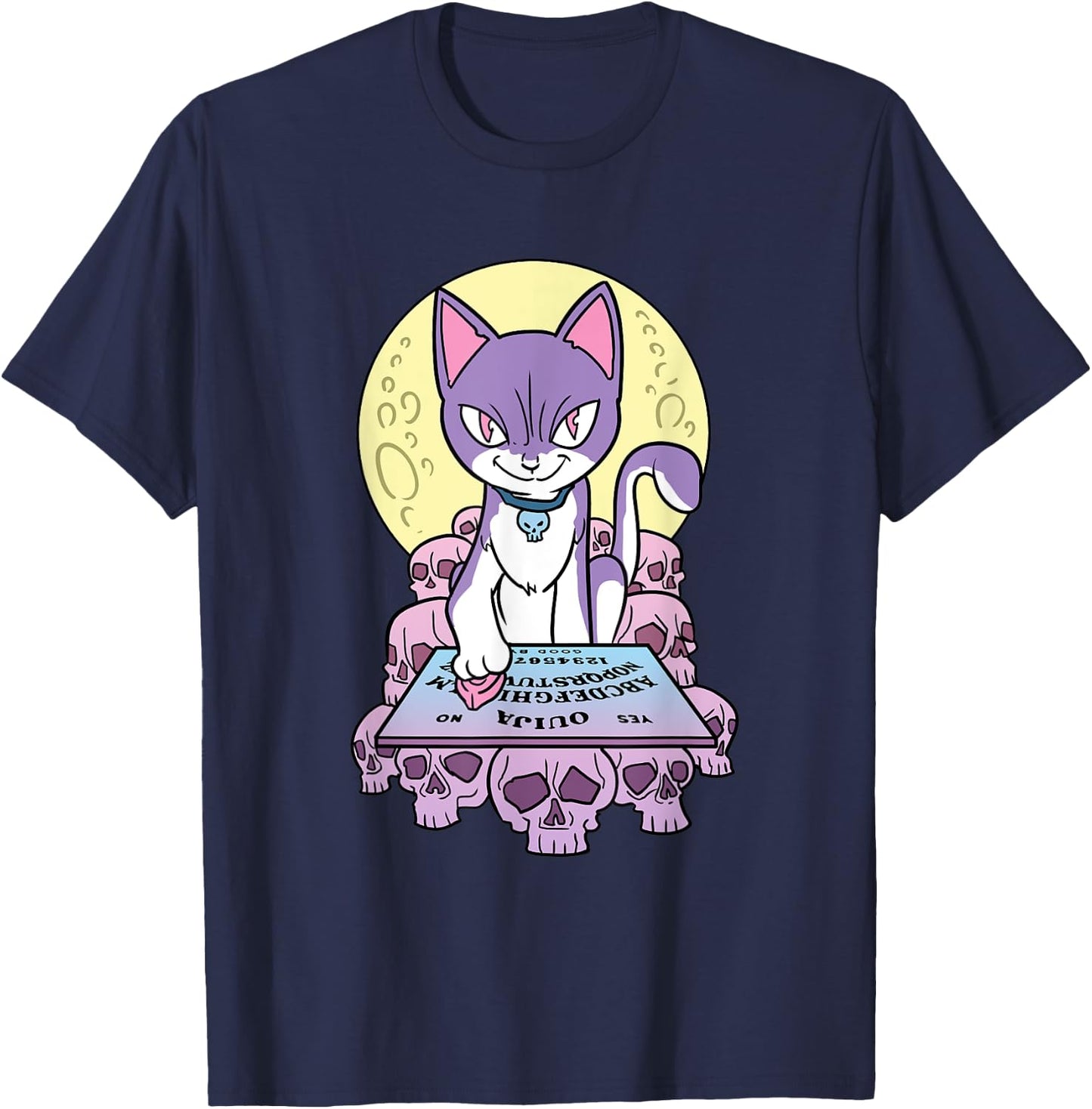 Pastel Goth Cat Ouija Board Voodoo T-Shirt - T-Shirt | Navy