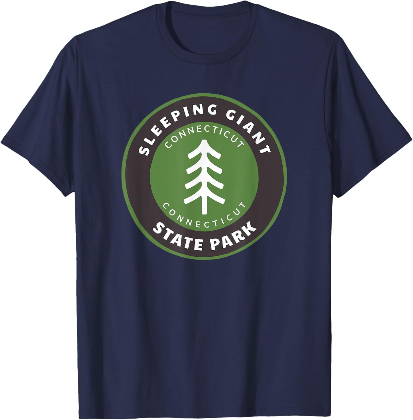 Sleeping Giant State Park Connecticut CT Tree Badge vacation T-Shirt - T-Shirt | Navy