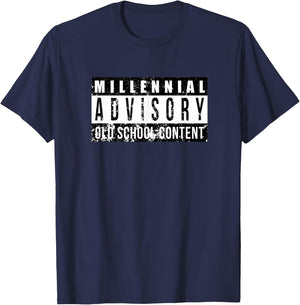 Millennial Advisory Label T-Shirt - T-Shirt | Navy