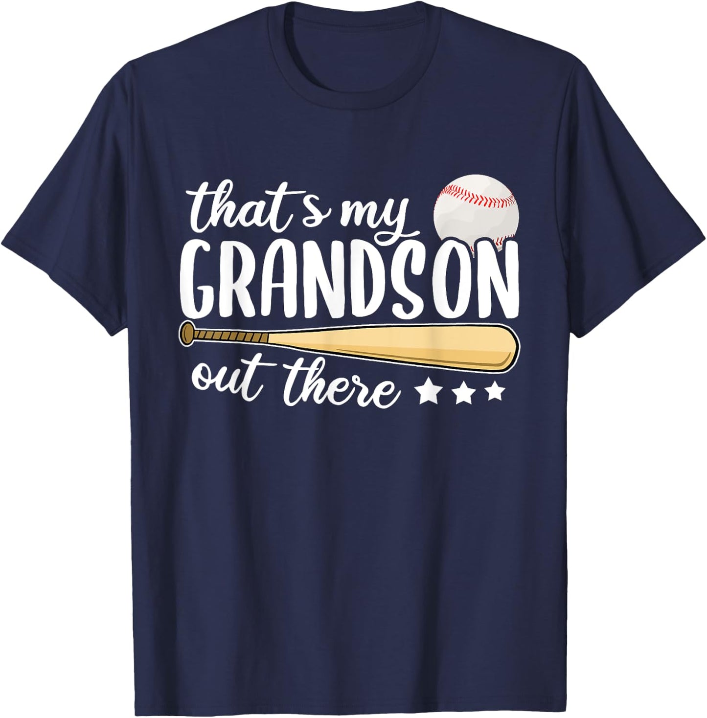 Funny Baseball Grandma That's My Grandson Out There Baseball T-Shirt - T-Shirt | Navy