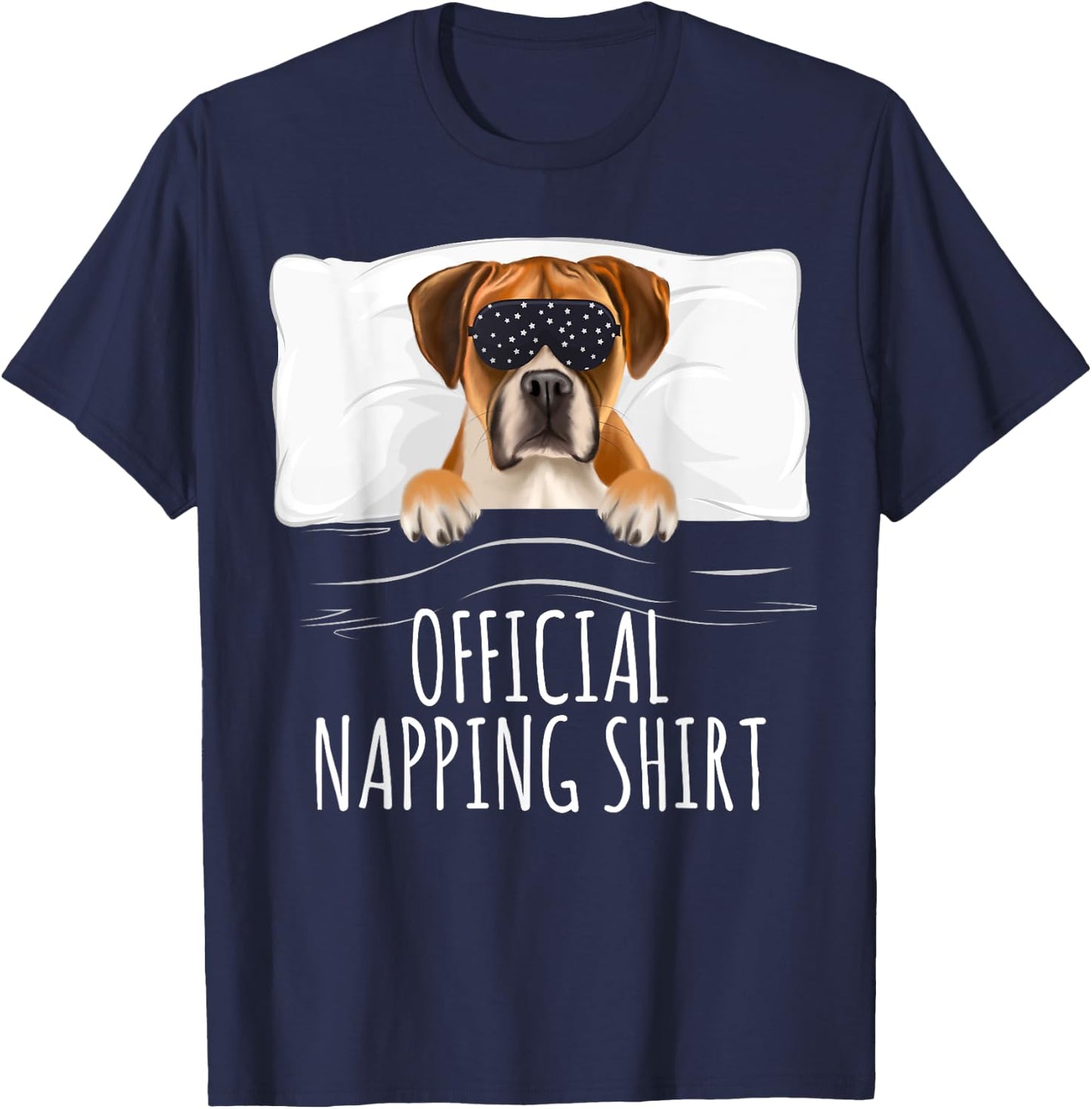 Black Sleep Mask Boxer Official Napping T-Shirt - T-Shirt | Navy
