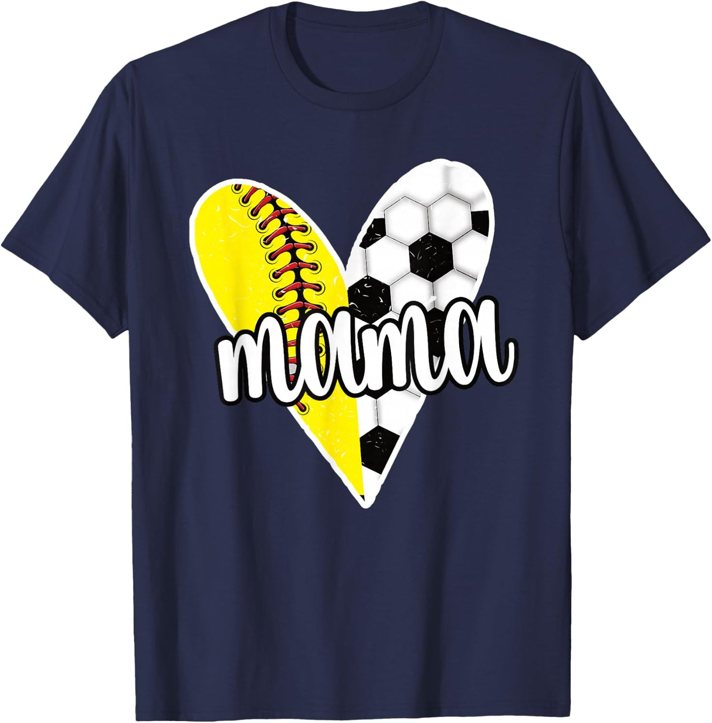 Baller Mama Proud Soccer Softball Player Ball Mom T-Shirt - T-Shirt | Navy