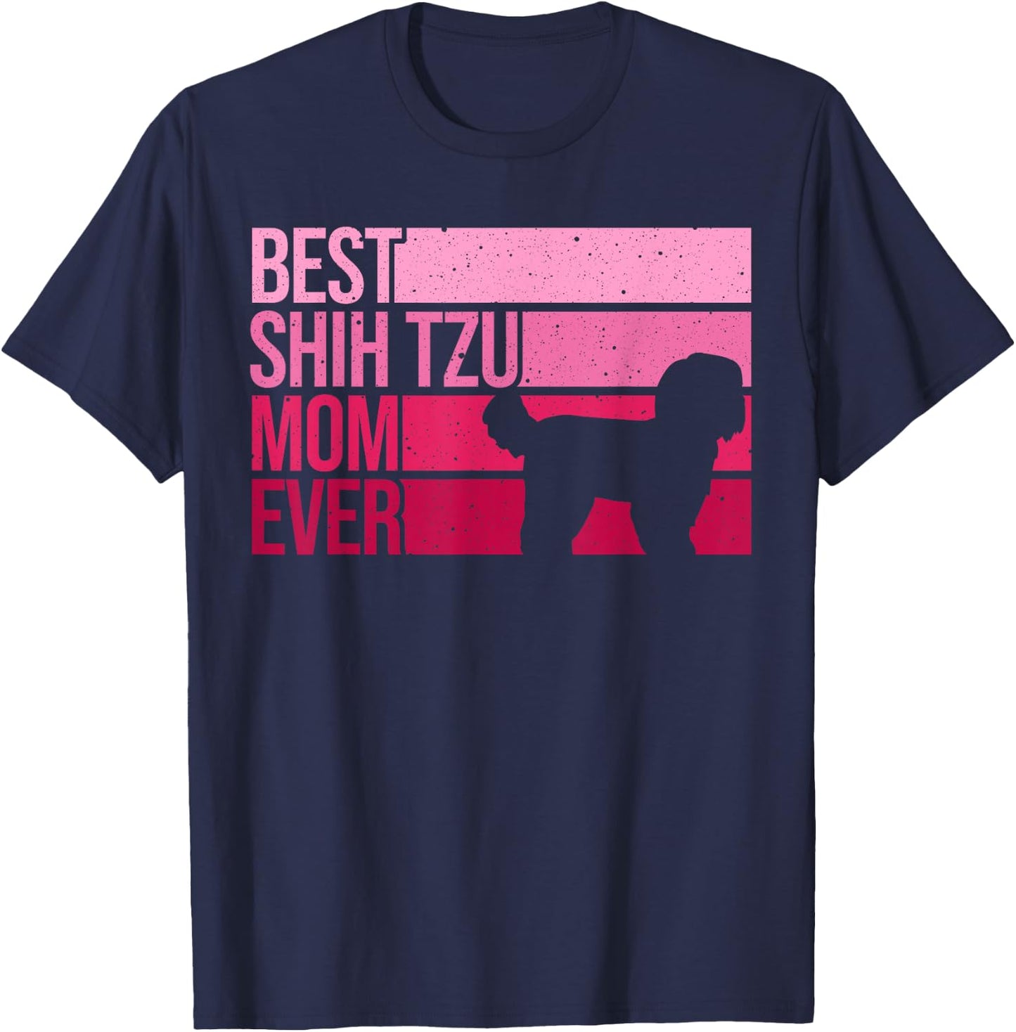 Funny Shih Tzu Mom Art Girl Mother's Day Dog Lover T-Shirt - T-Shirt | Navy