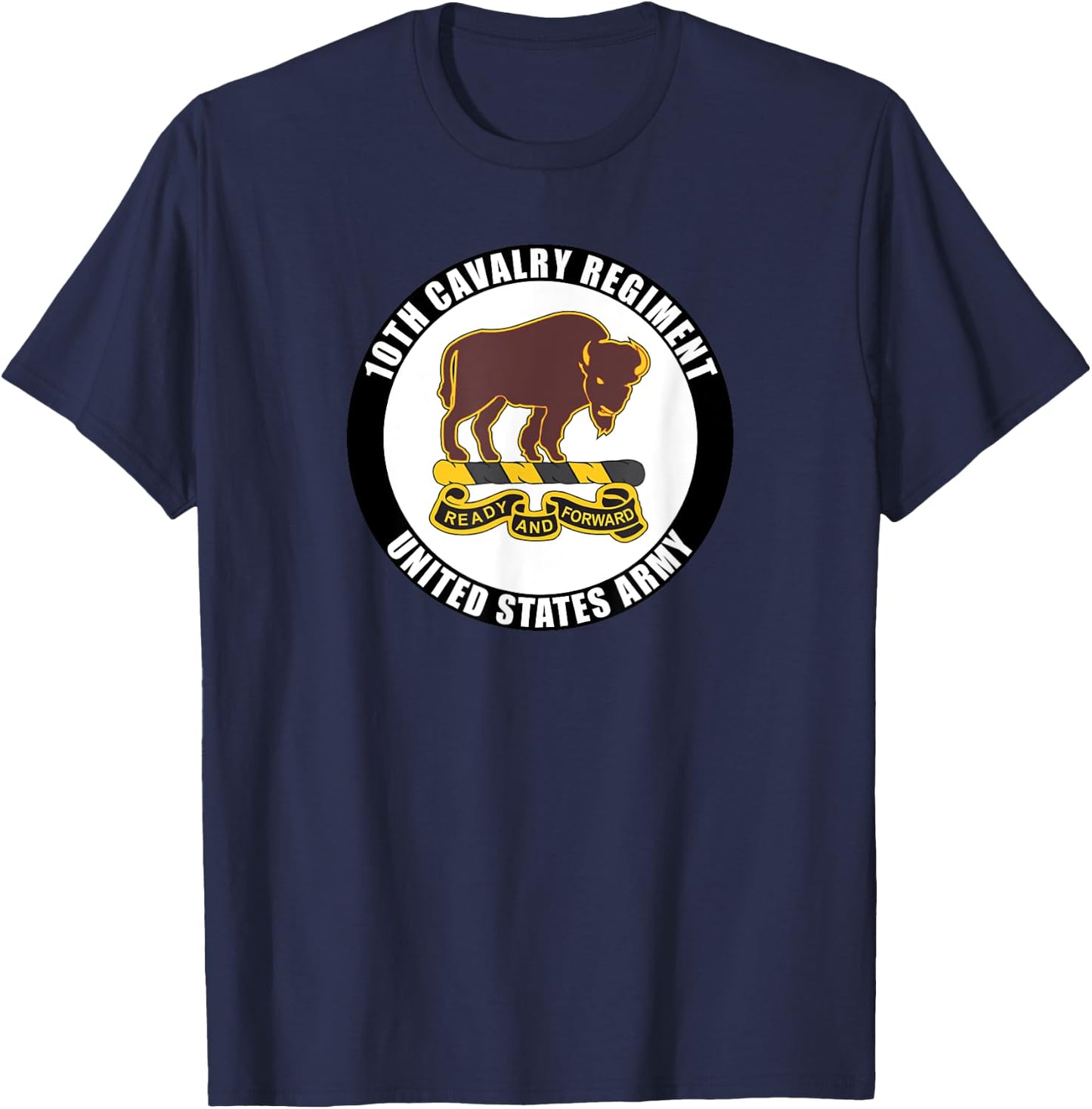 10th Cavalry Regiment United States Army Veteran Military T-Shirt - T-Shirt | Navy