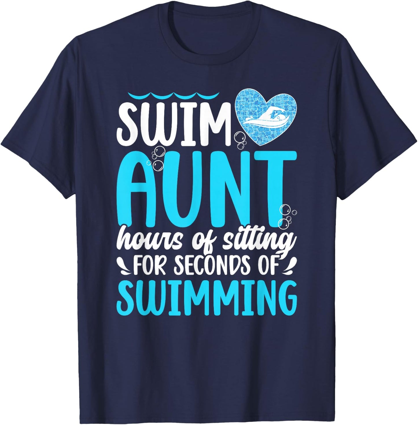 Swim Aunt Funny Swimming Aunt Of A Swimmer Auntie T-Shirt - T-Shirt | Navy