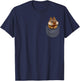 Cute Chipmunk Hanging Out in Pocket, Squirrel T-Shirt - T-Shirt | Navy