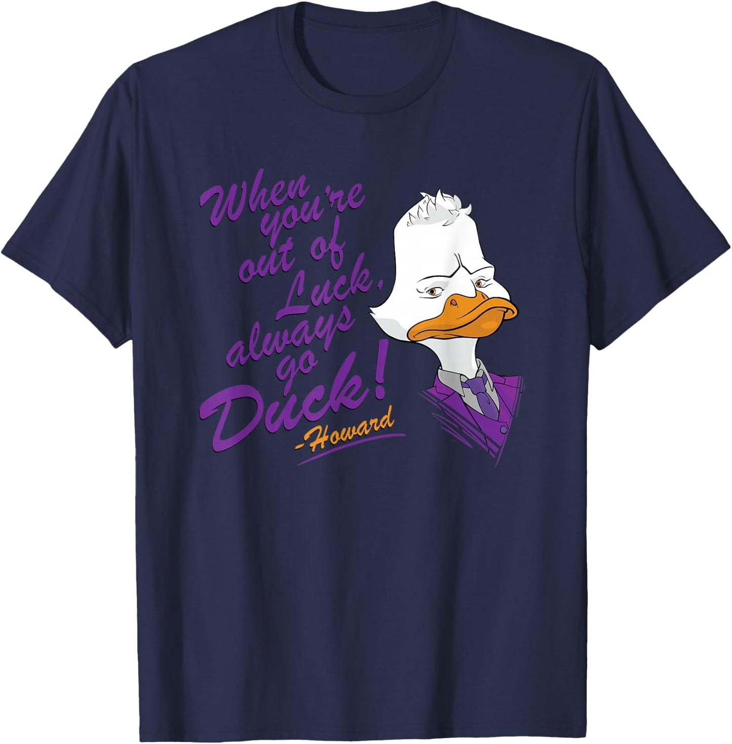 Marvel WHAT IF...? Howard The Duck Always Go Duck T-Shirt - T-Shirt | Navy