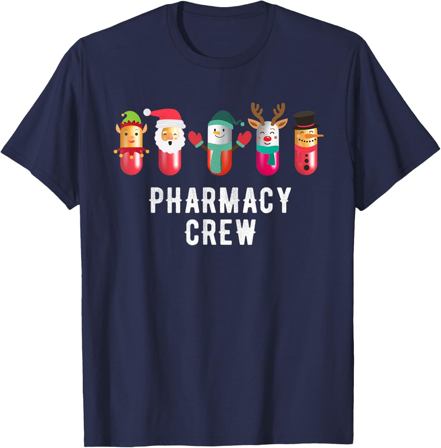 Christmas Pharmacy Crew - Pharmacist Christmas Gift T-Shirt - T-Shirt | Navy