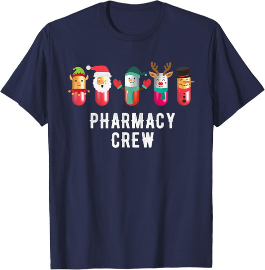 Christmas Pharmacy Crew - Pharmacist Christmas Gift T-Shirt - T-Shirt | Navy