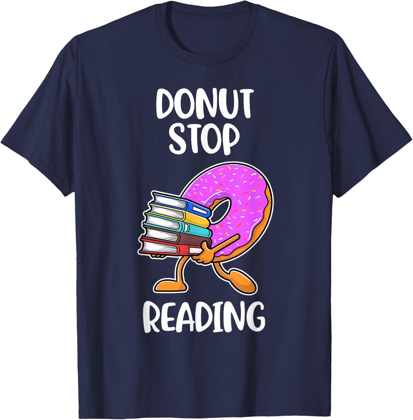 Donut Stop Reading T-Shirt - T-Shirt | Navy