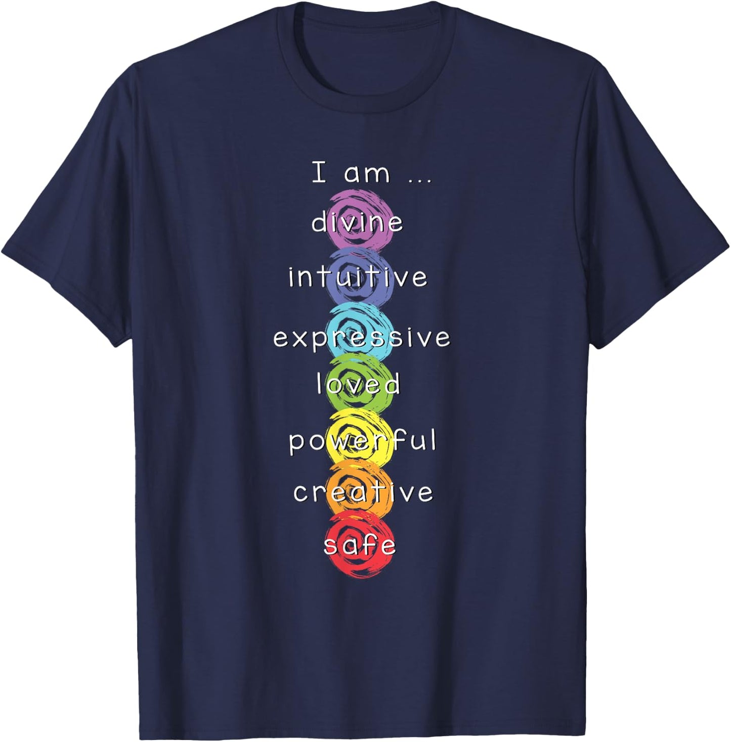 7 Chakras Namaste Meditation Yoga T-Shirt - T-Shirt | Navy