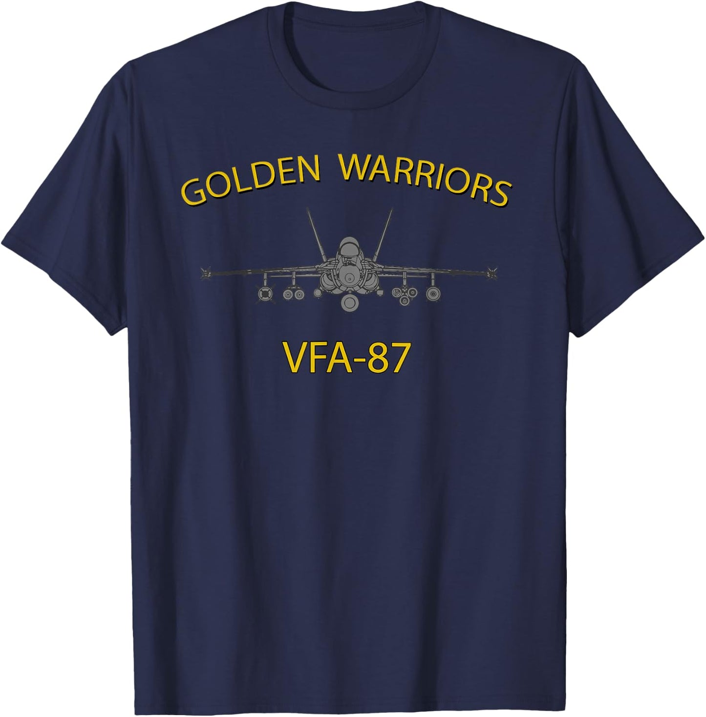 VFA-87 "Golden Warriors" Squadron F-18 Super Hornet T-Shirt - T-Shirt | Navy