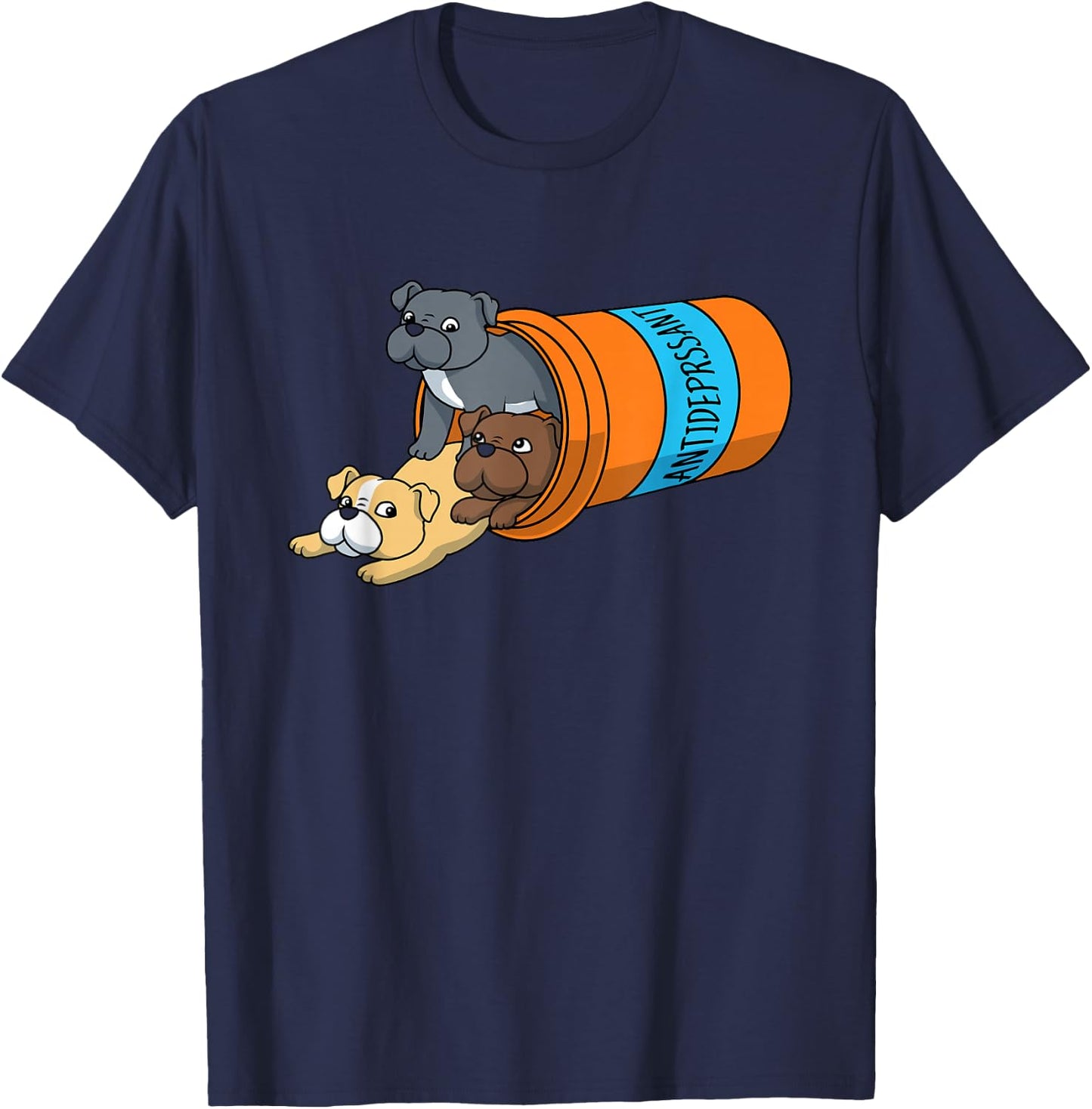 Antidepressant Pitbull T-Shirt - T-Shirt | Navy