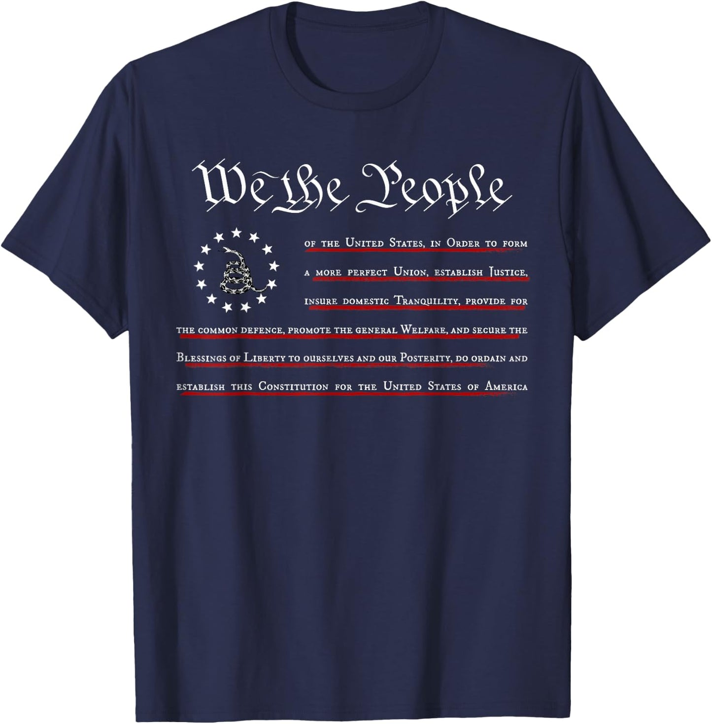 WE THE PEOPLE Constitution 4th of July, Gadsden Flag T-Shirt - T-Shirt | Navy