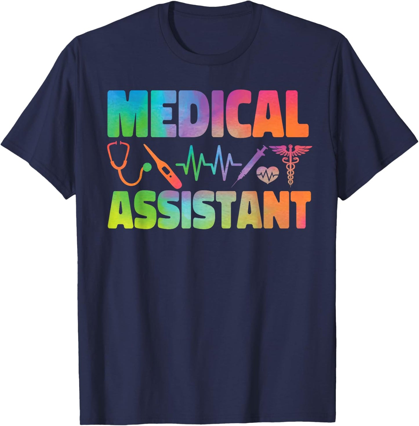 Certified Medical Assistant Watercolor CMA T-Shirt - T-Shirt | Navy