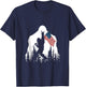 Bigfoot Rock On Hold American Flag Sasquatch Believers T-Shirt - T-Shirt | Navy
