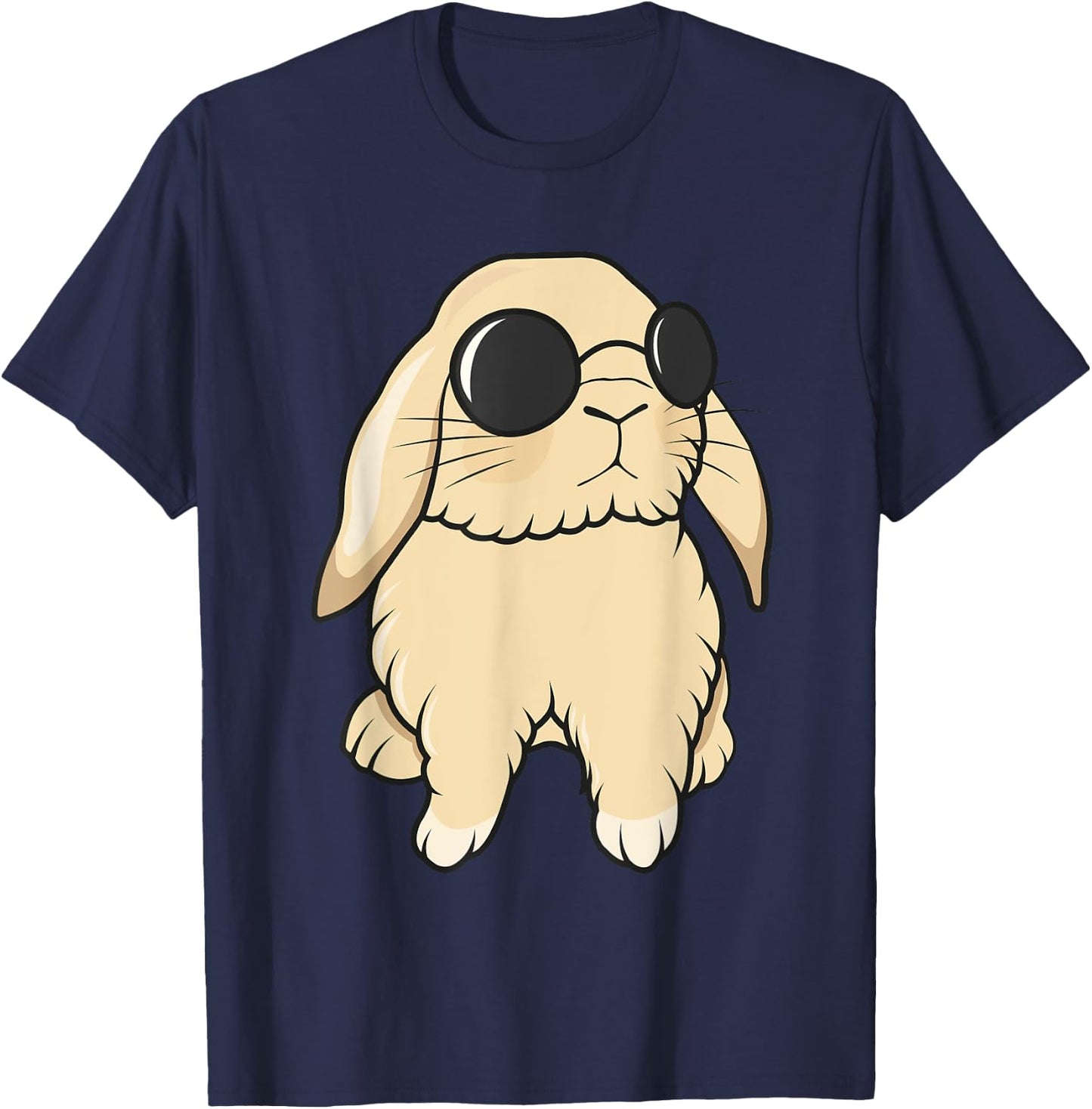 Cute Mini Holland Lop Bunny Rabbit Lover Sunglasses Easter T-Shirt - T-Shirt | Navy