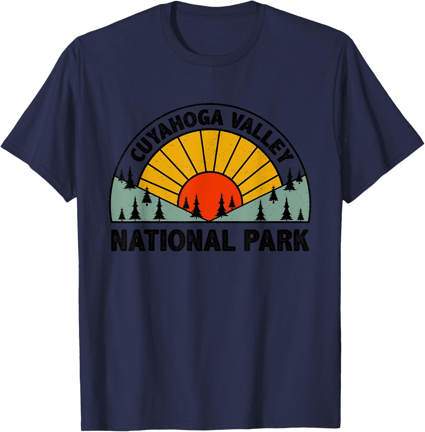 Retro Graphic Travel Lovers Cuyahoga Valley National Park T-Shirt - T-Shirt | Navy