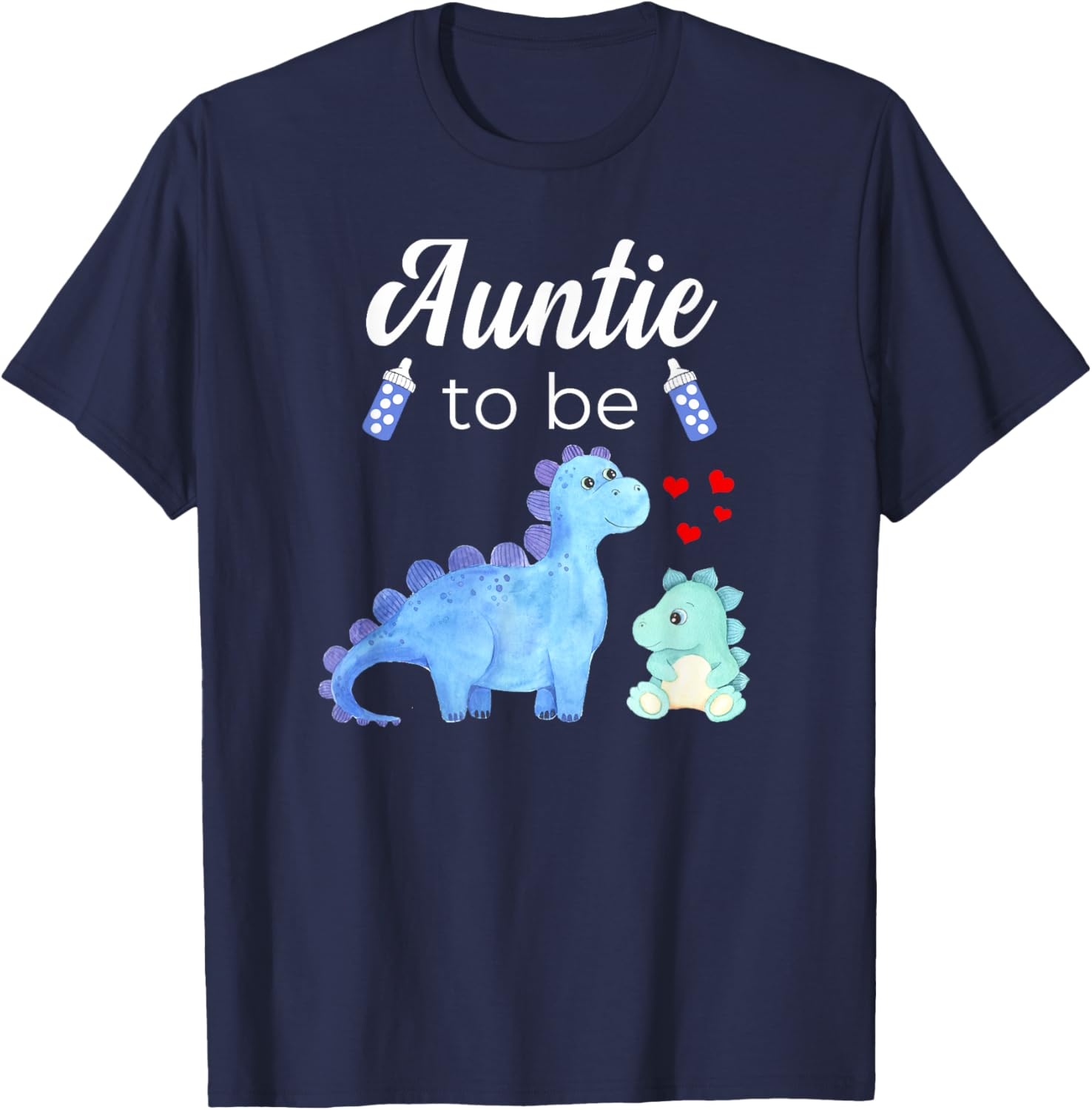Auntie To Be Dinosaur Baby Shower For Boy T-Shirt - T-Shirt | Navy