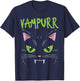 Vampurr Vampire Cat Funny Halloween Animal Men Women Kids T-Shirt - T-Shirt | Navy