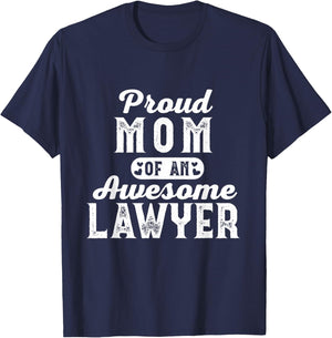 Proud Lawyer Mom Law School Student Attorney Graduation T-Shirt - T-Shirt | Navy