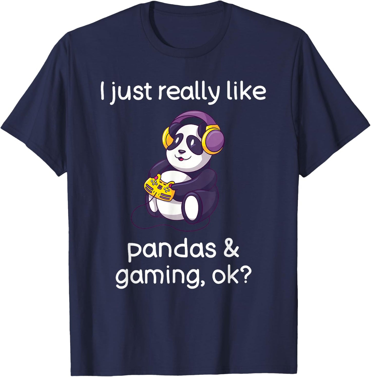 Gamer Shirt Funny Panda Lover Pandas and Video Gaming T-Shirt - T-Shirt | Navy