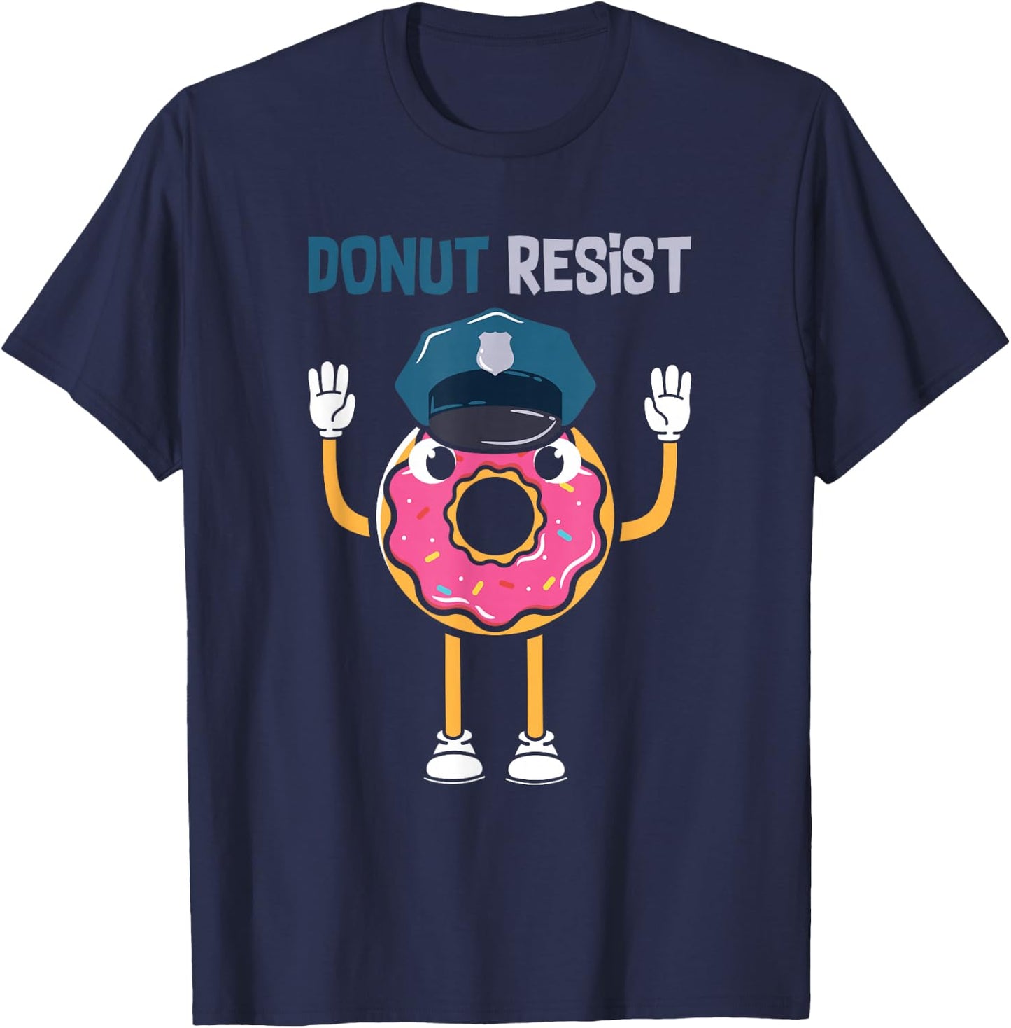 Donut Sprinkles Doughnut Fried Dough Sweet Snack Dessert T-Shirt - T-Shirt | Navy