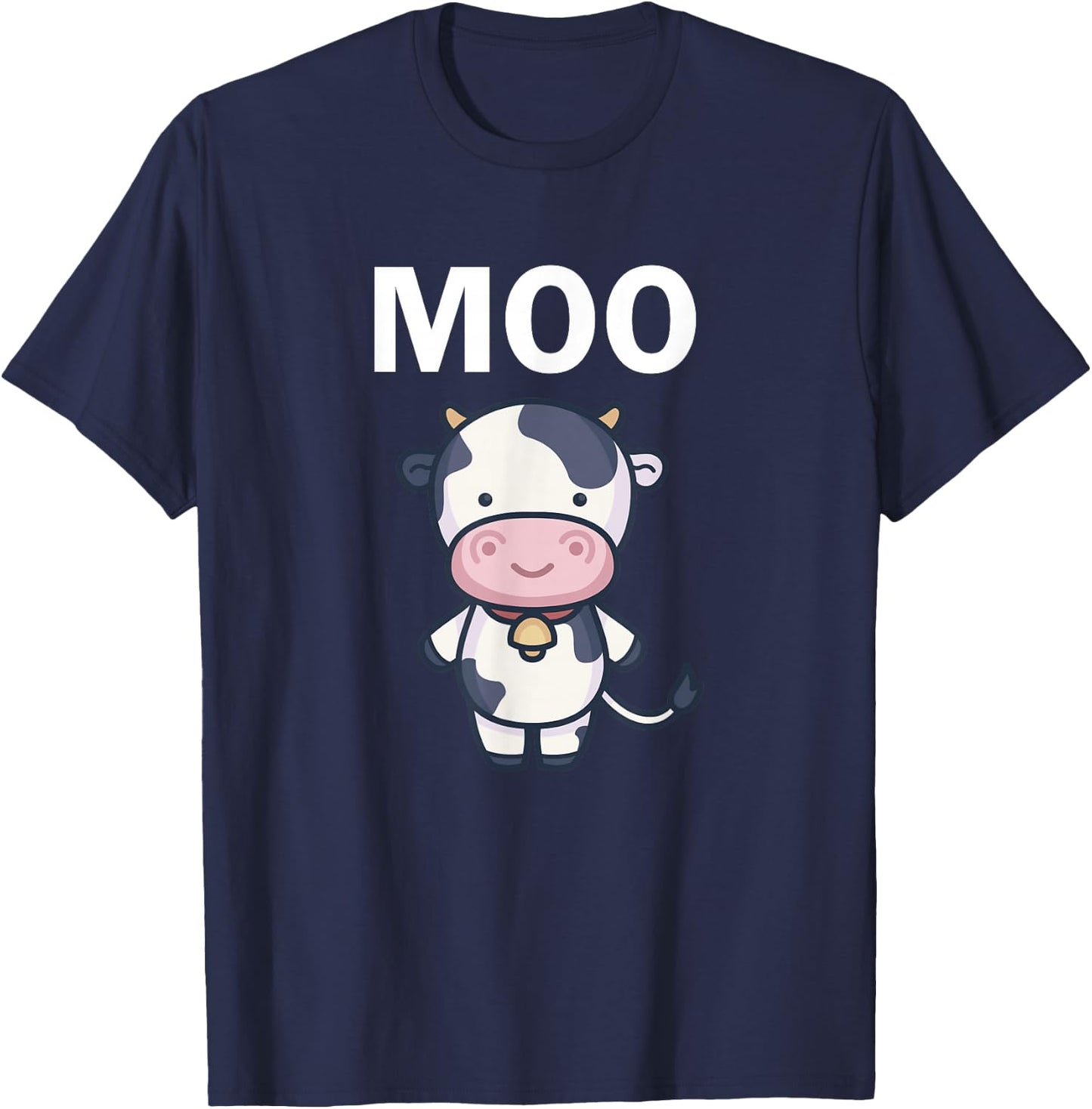 Moo Cow Funny Farmer Cow For Adults Kids Boys And Girls T-Shirt - T-Shirt | Navy