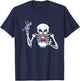 Eating Ramen Lesbian LGBT-Q Pride Japanese Skeleton T-Shirt - T-Shirt | Navy