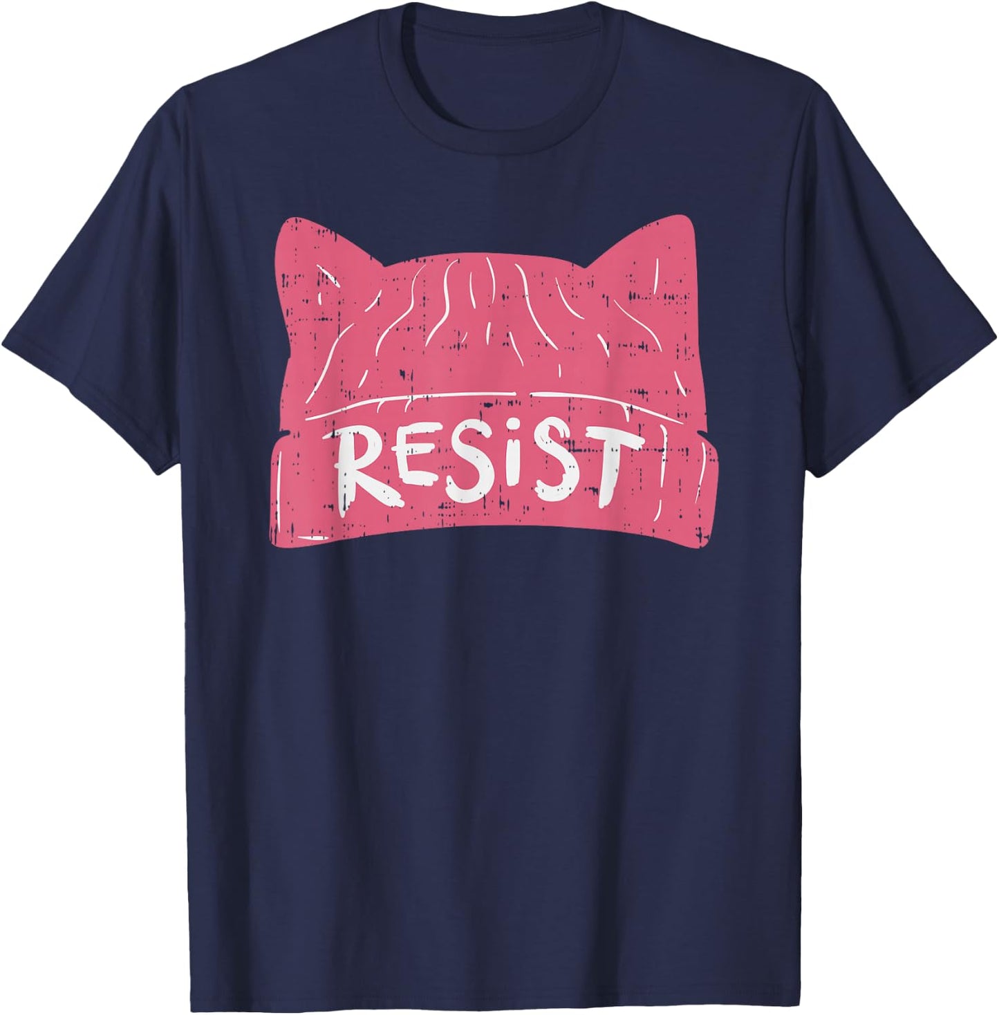 March Shirt Resist Pink Cat Hat January 19 2019 T-Shirt - T-Shirt | Navy
