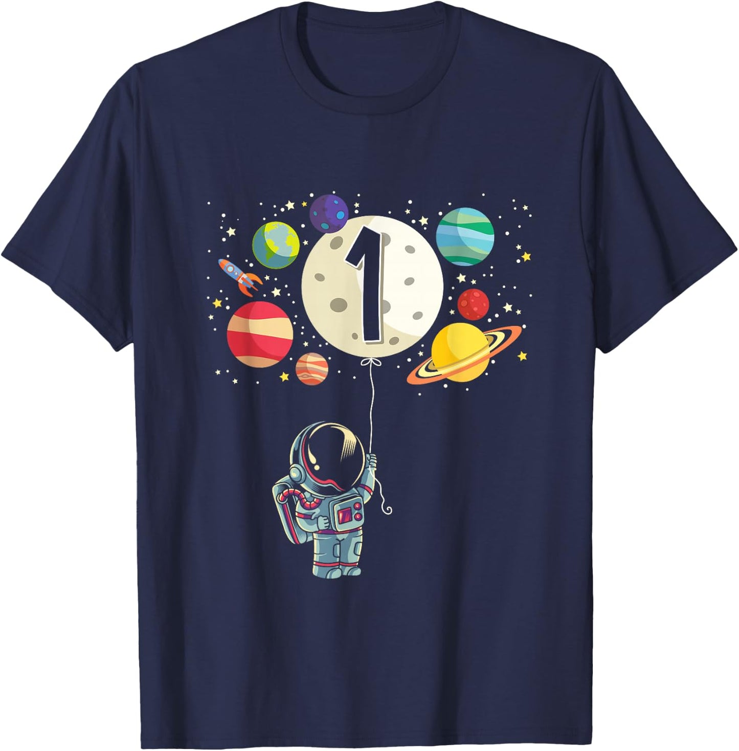 1 Years Old Birthday Boy Gifts Astronaut 1st Birthday T-Shirt - T-Shirt | Navy