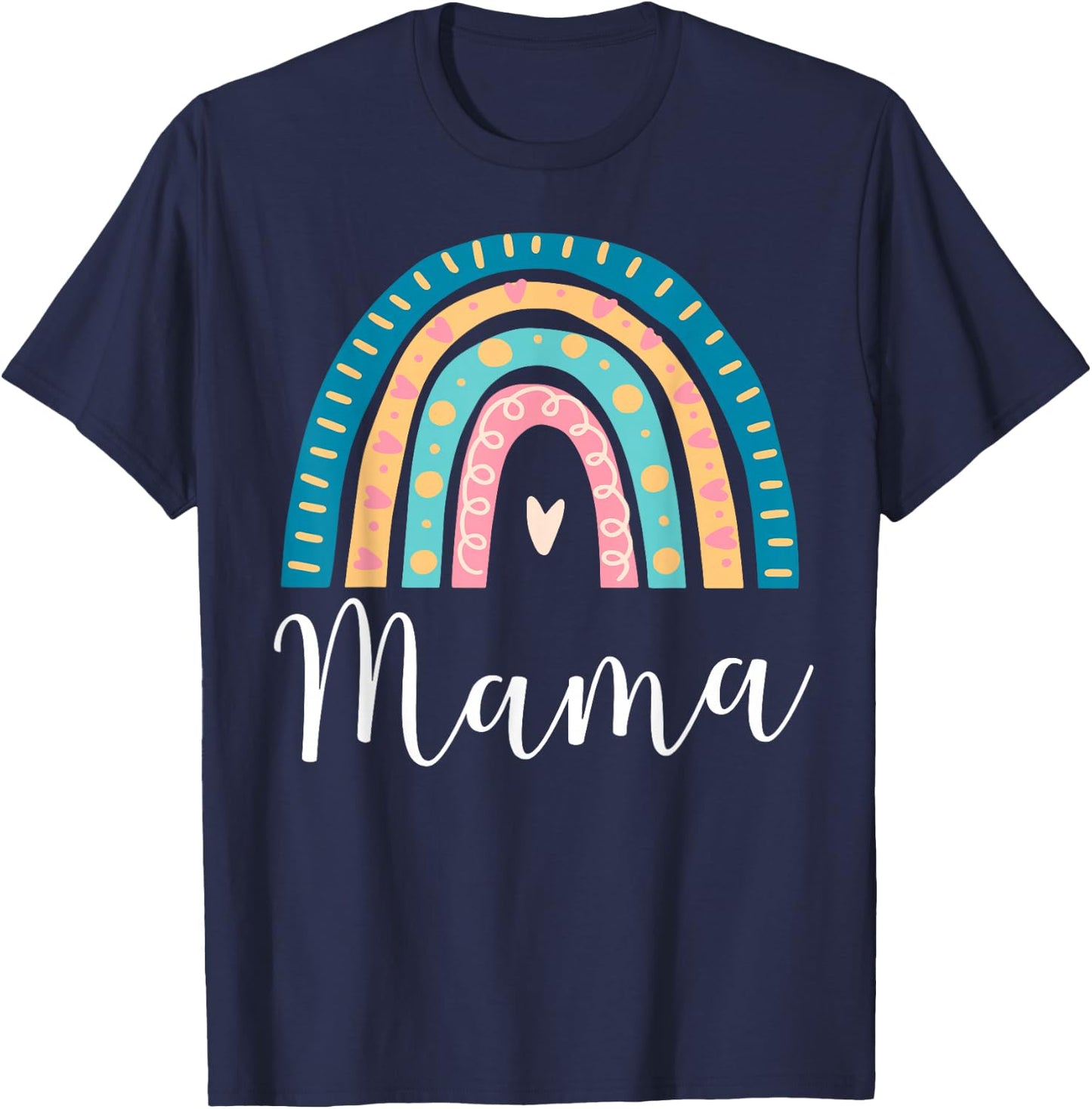 Mama Rainbow Gifts Mom Family Matching Birthday T-Shirt - T-Shirt | Navy