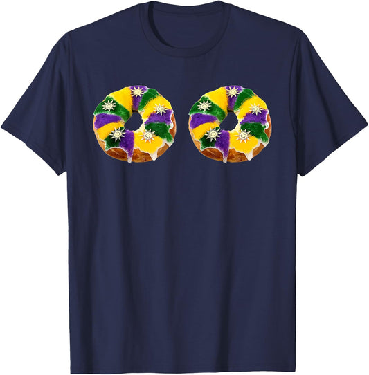 Mardi Gras Shirts 2022 Women King Cake Lovers T-Shirt - T-Shirt | Navy