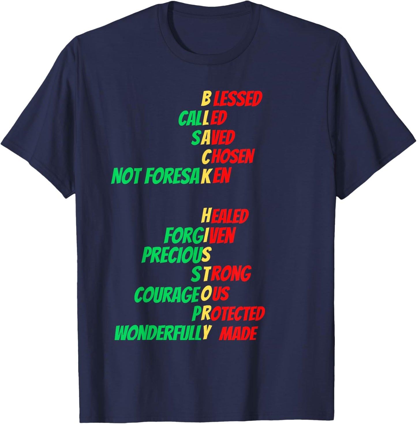 Christian Black History Melanin Church Men Women Boys Girls T-Shirt - T-Shirt | Navy