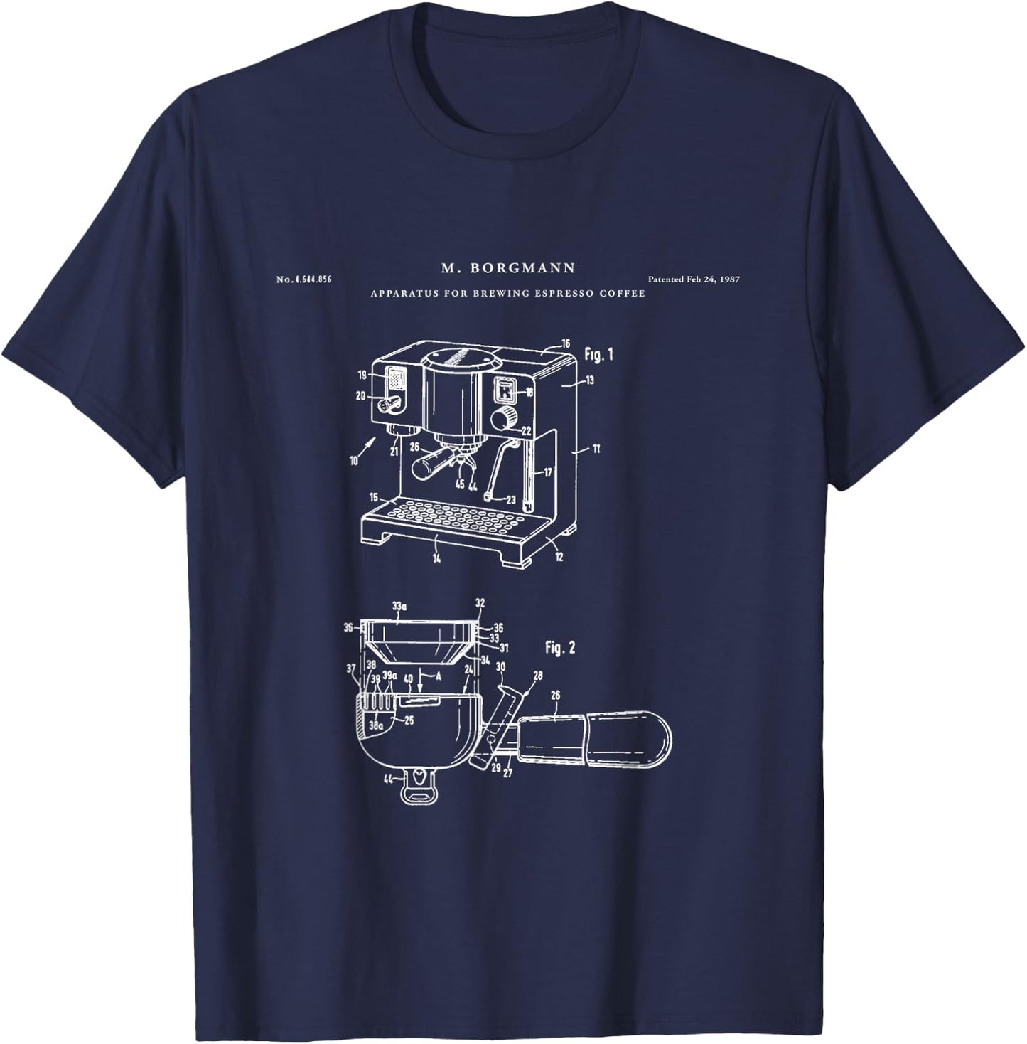 Espresso Machine Patent - kitchen T-Shirt - T-Shirt | Navy