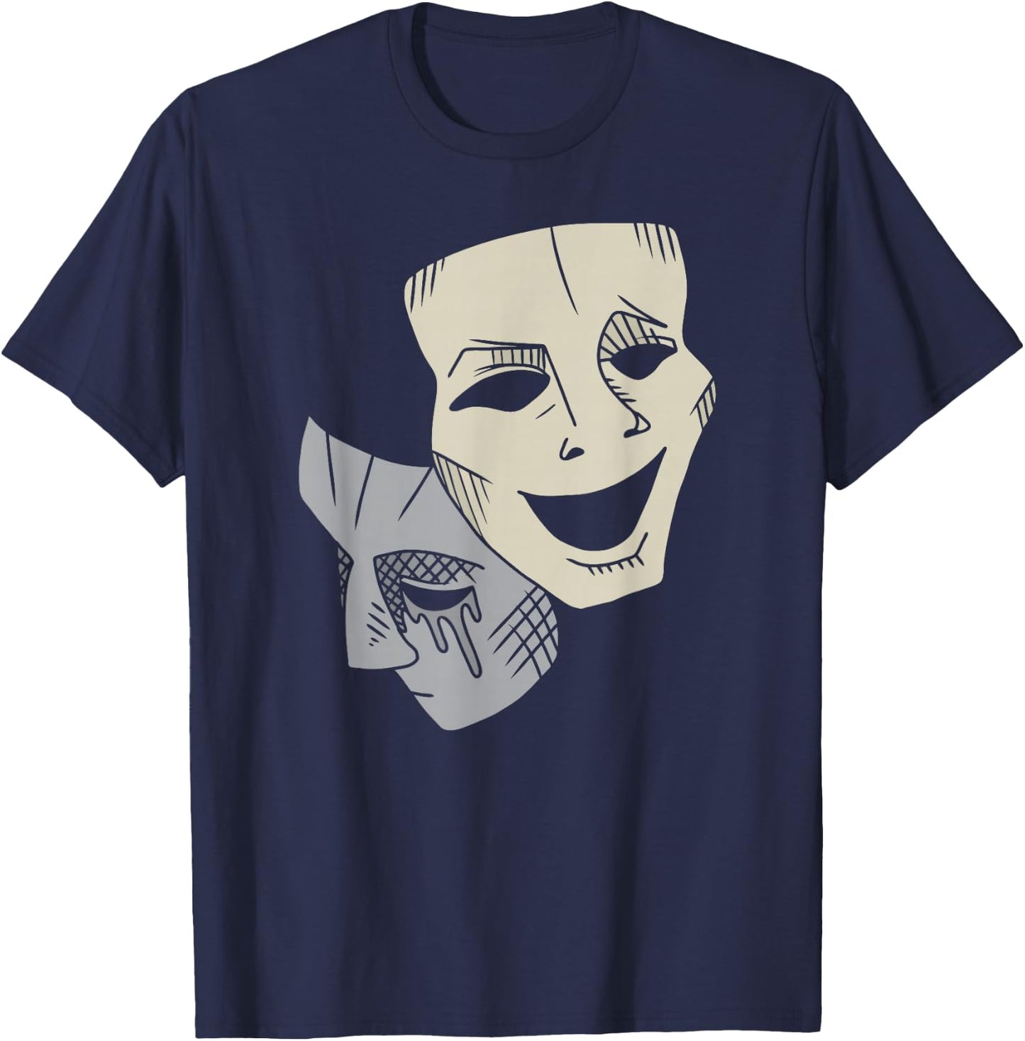 Comedy Tragedy Masks Theater Drama Club Matching Gift Coach T-Shirt - T-Shirt | Navy