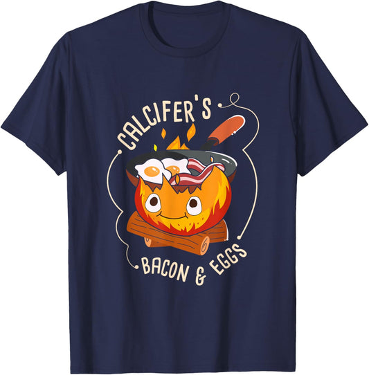 Calcifers Bacon And Egg I Camping Cooking I Bacon T-Shirt - T-Shirt | Navy