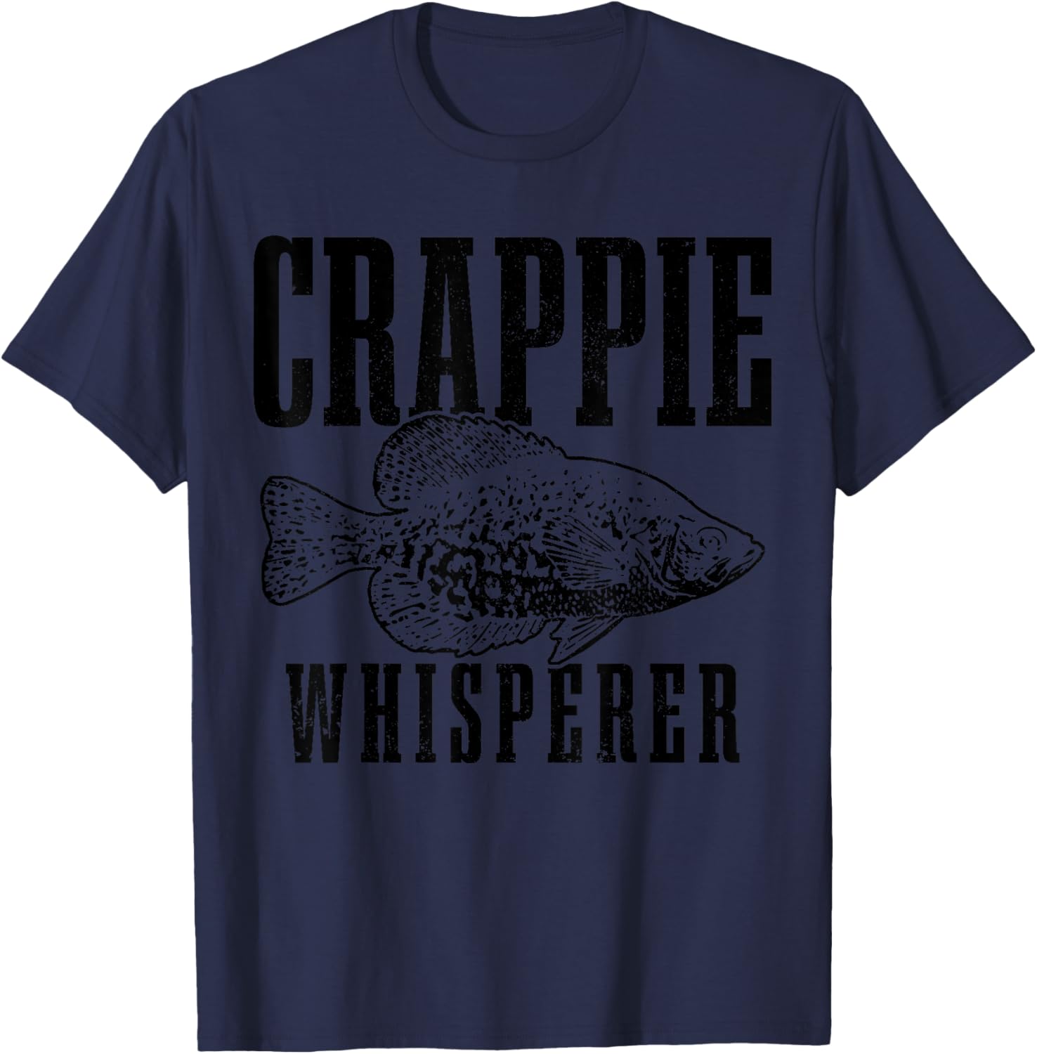 Crappie Whisperer Funny Vintage Crappie Fishing Fisherman T-Shirt - T-Shirt | Navy