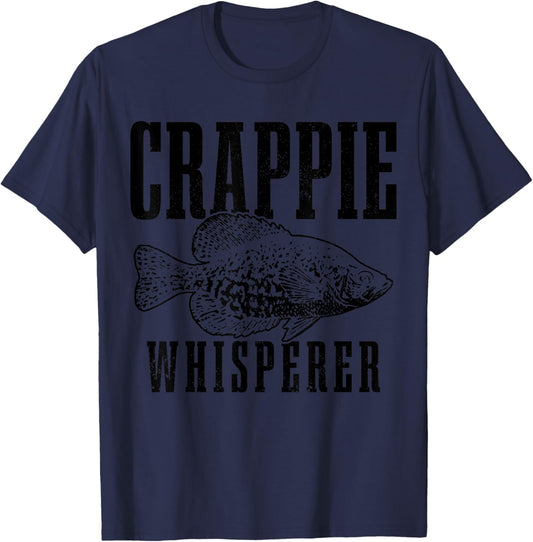 Crappie Whisperer Funny Vintage Crappie Fishing Fisherman T-Shirt - T-Shirt | Navy