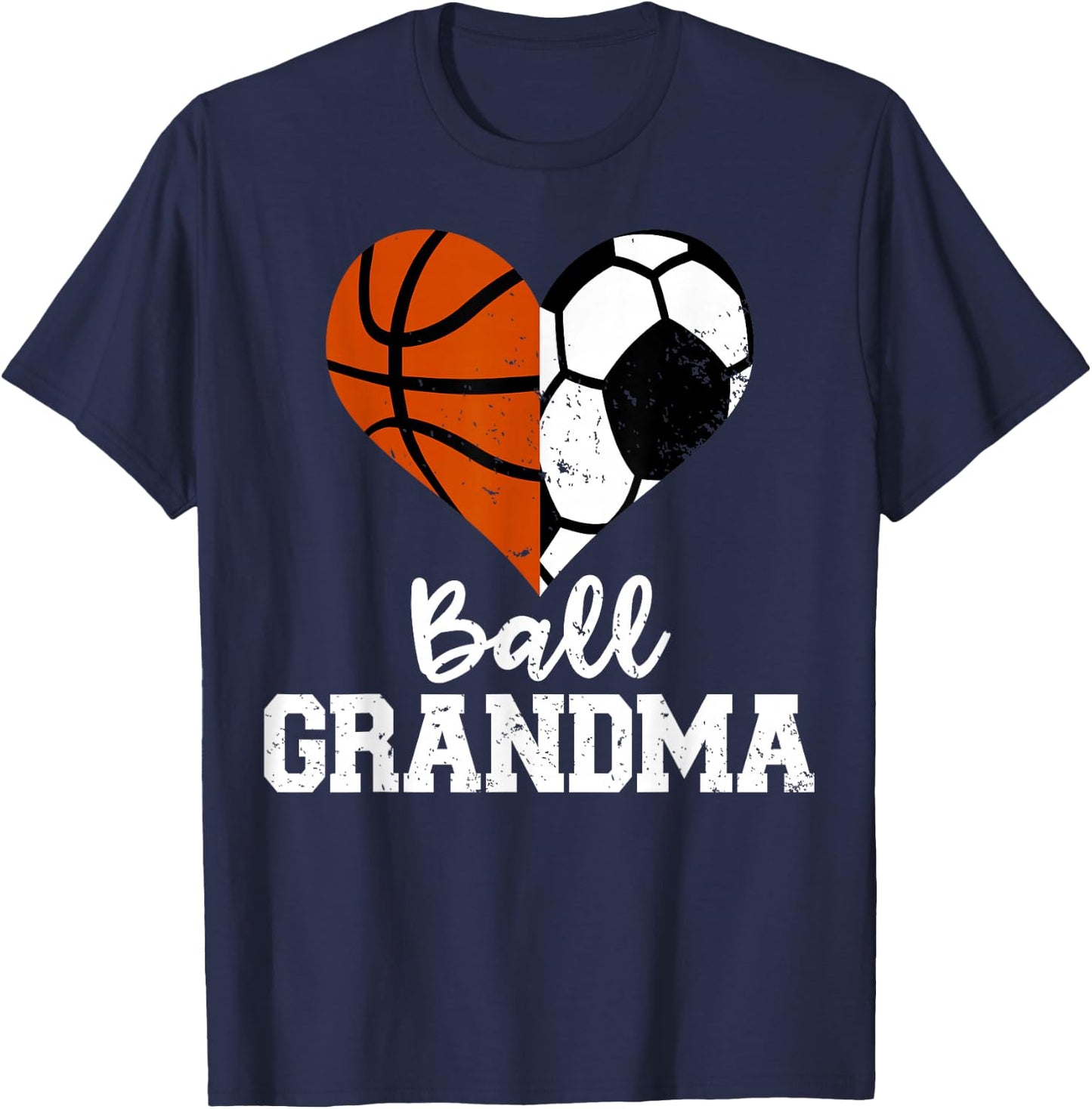 Ball Grandma Funny Soccer Basketball Grandma T-Shirt - T-Shirt | Navy