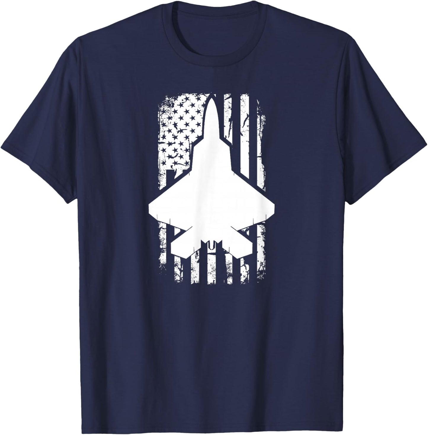 F22 raptor US Flag Fighter Airplane Jet Plane Aircraft T-Shirt - T-Shirt | Navy