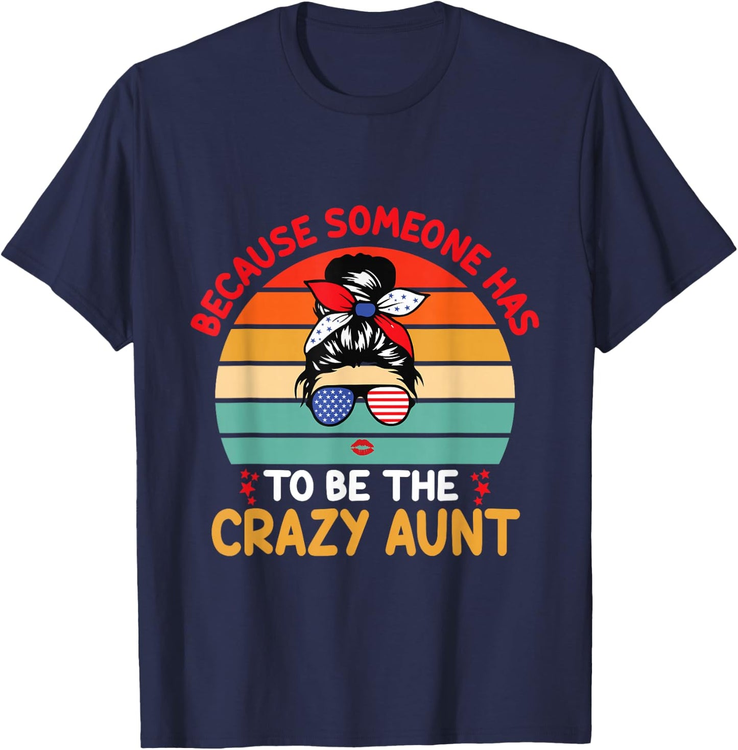 Crazy Aunt Auntie Woman Niece Retro Aunt T-Shirt - T-Shirt | Navy