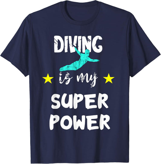 Springboard Diving Is My Super Power Dive Platform Diver T-Shirt - T-Shirt | Navy