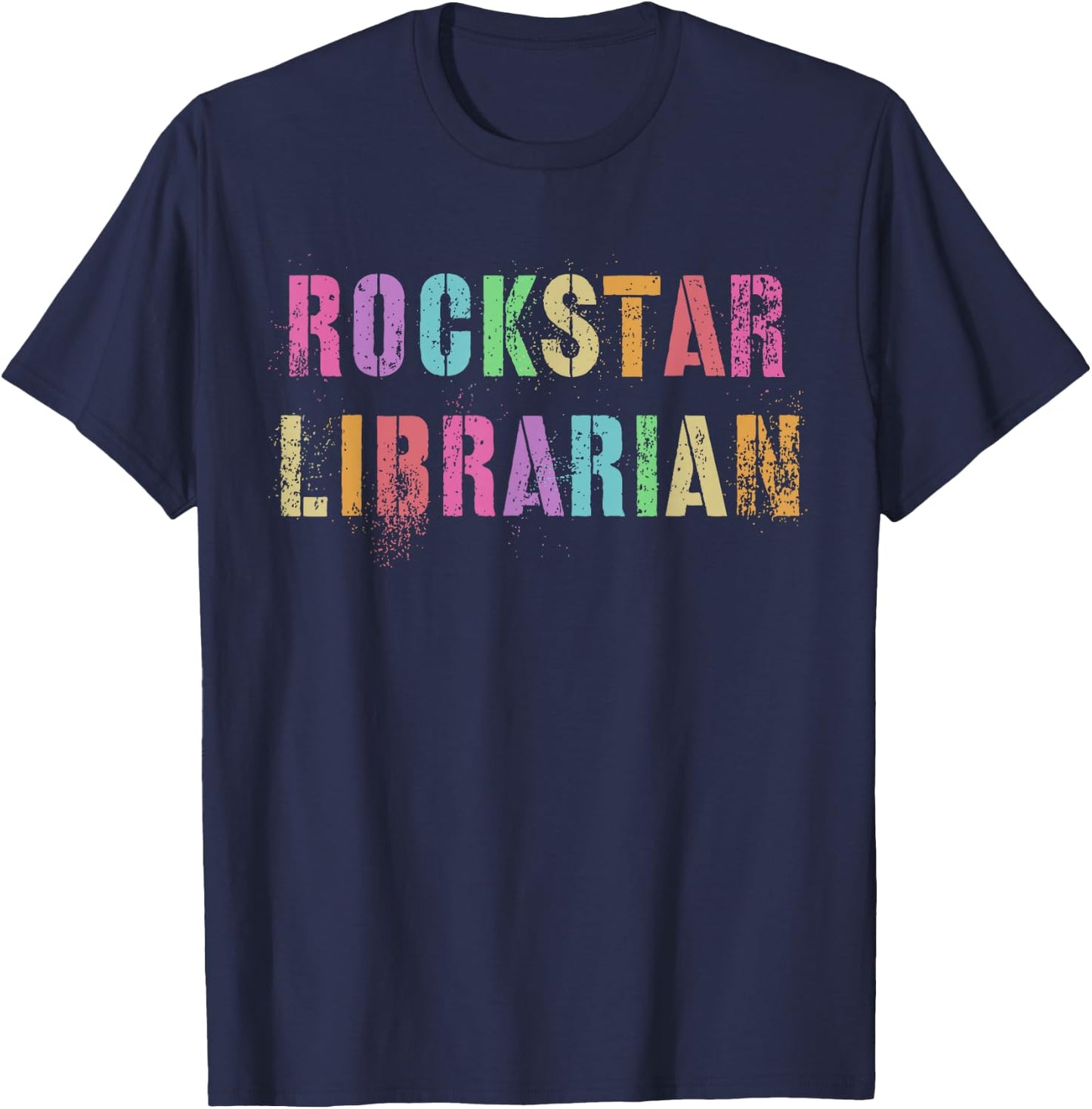Funny ROCKSTAR LIBRARIAN Library Award My Reading Teacher T-Shirt - T-Shirt | Navy