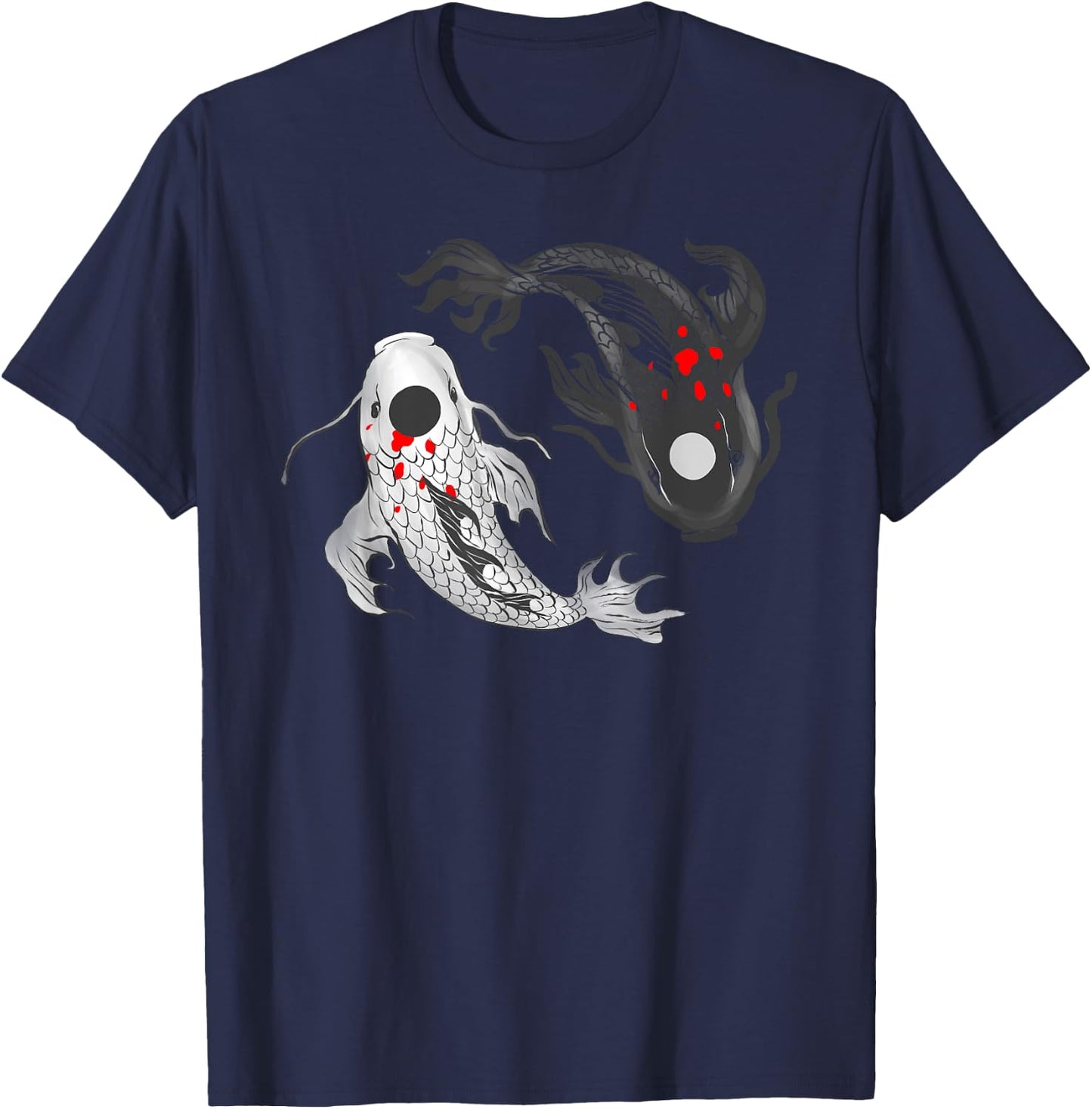 Koi Fish Yin Yang Symbol Of Harmony Balance Life Asian Style T-Shirt - T-Shirt | Navy
